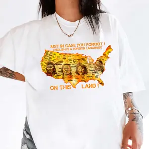 Just In Case You Forgot English Is A Foreign Language Shirt, Native American Heritage Map Tee, Indigenous Land Awareness Statement T-Shirt, Cultural Truth Unisex Top, Cotton Comfort Fit, Full Colors, Full Sizes Streetwear
