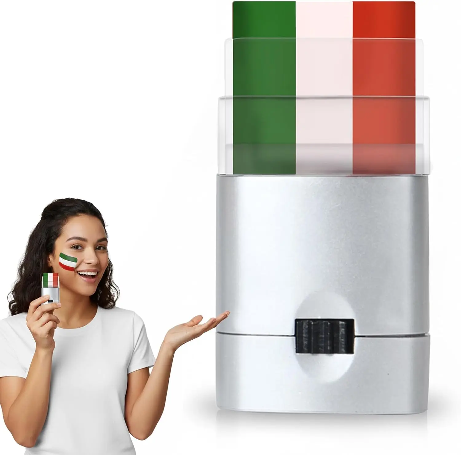 Mexico Flag Face Paint Stick in Green, White, and Red - Gentle, Easily Washed Formula for Sensitive Skin, 28g Stick for Sports & National Events, Stick Form