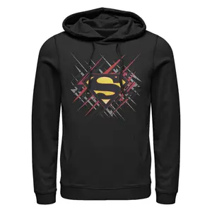 Men's Superman Logo Lightning Pull Over Hoodie