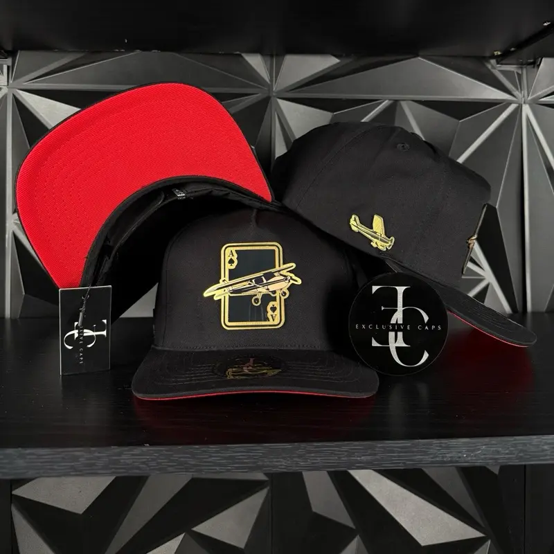 Exclusive caps ace pilot SnapBack hat-black/red Exclusive caps ace pilot SnapBack hat-black/red