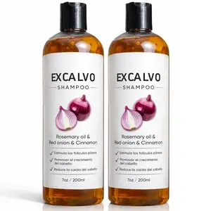 Excalvo Shampoo De Cebolla, Excalvo Shampoo Para Hombre With Rosemary Oil, Red Onion, Cinnamon Extract, Strengthen Hair Roots, Promote Hair Growth, Prevent Hair Loss
