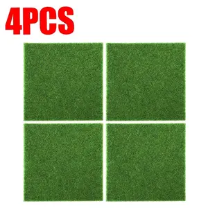 4PCS,6pcs Artificial Green Lawns DIY Grass Mat Landscape Carpets Gardening Turf Outdoor Home Aquarium Wedding Decor Fake Grass