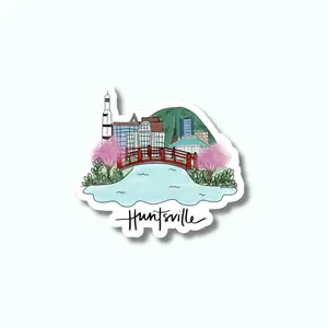 Huntsville Sticker | Decorative Sticker | Waterproof Sticker | Alabama Skyline Sticker | Cityscape Sticker