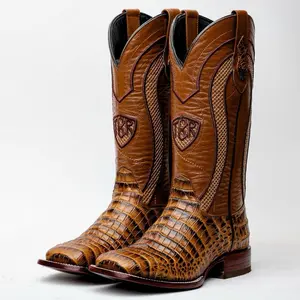 Honey Belly Leather Boots - Square Toe