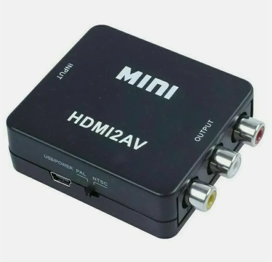 RCA to HDMI HD Converter Adapter, 3RCA CVBS Composite Audio/Video Signal Converter, Plug-and-Play for Wii, NES Retro Game Consoles to HDTV