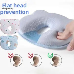 Newborn Baby Memory Cotton Pillow Cute Bear Shape Animal Print Soft And Cozy Hеad Shaping Pillows Prеvents Fιat Hеad New Boppy Pillow Nursing(Sheets)