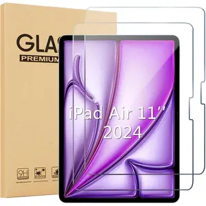 Screen Protector for iPad Air 11 inch M3 2025/M2 2024,9H Tempered Glass Film for 11'' iPad Air 6th Generation,HD Clear,Bubble Free,Scratch-Proof,Case Friendly,Face ID&Apple Pencil Compatible-2 Pack