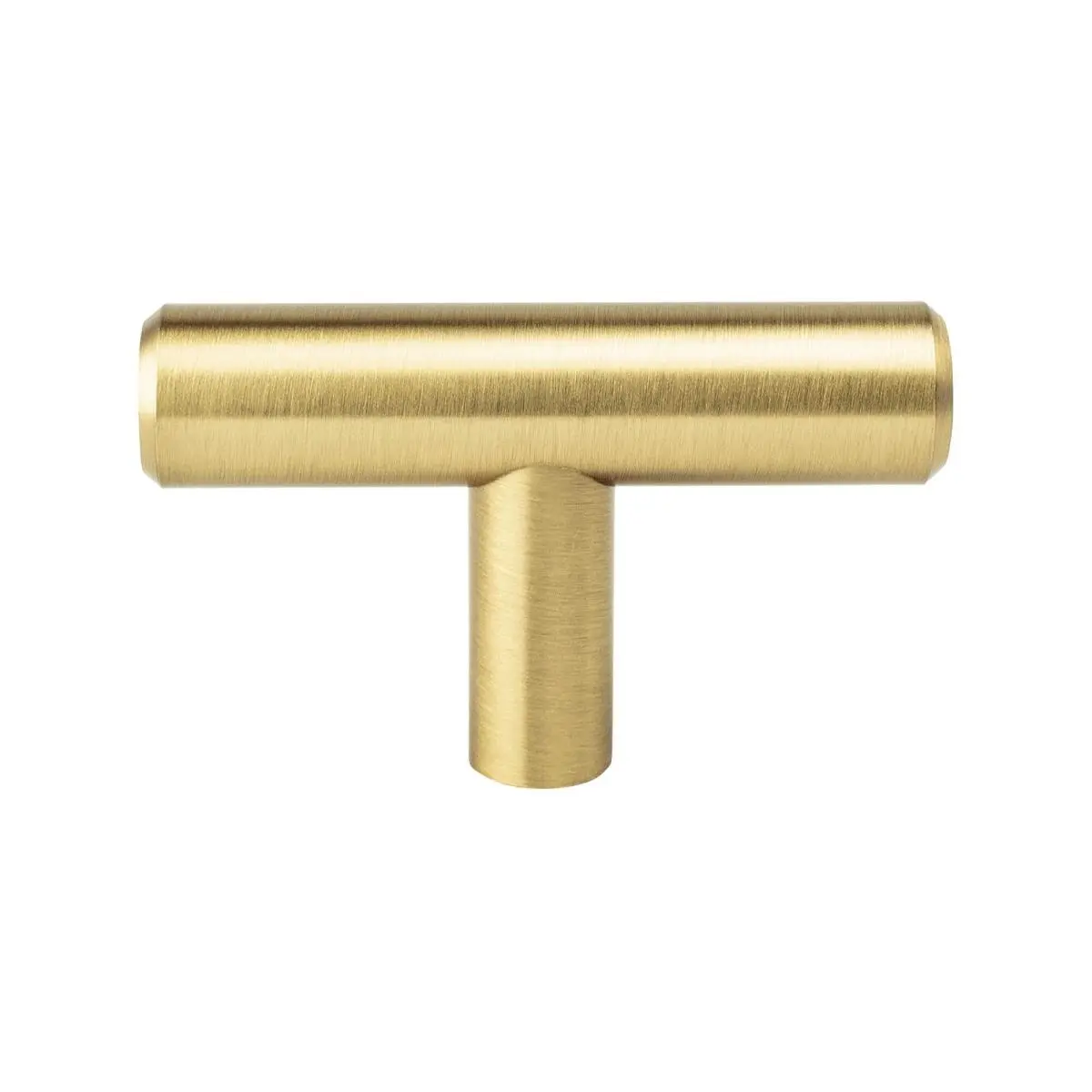 212 MAIN Berenson Tempo T-Shaped Steel Handle Knob - Modern Brushed Gold Door Hardware