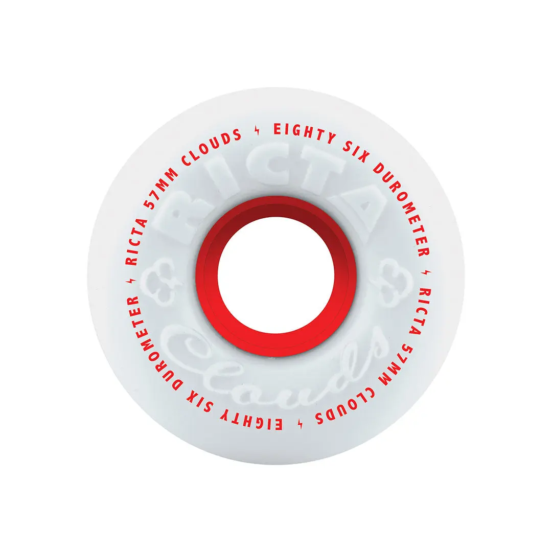 Ricta  57mm Clouds Red 86a Skateboard Wheels