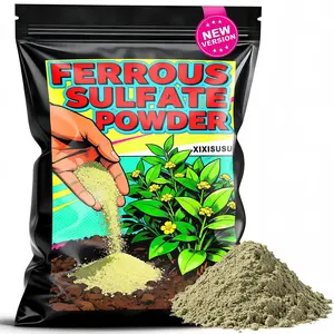 Iron Sulfate for Plants - Ferrous Sulfate Powder to Correct Chlorosis & Yellow Leaves, Fast-Acting Iron for Plants, Trees, Lawns & Shrubs - Essential Nutrient Supplement (8 oz)