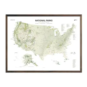 US National Parks Shaded Relief Map – High-Quality Travel, Hiking & Planning Map for Outdoor Adventures