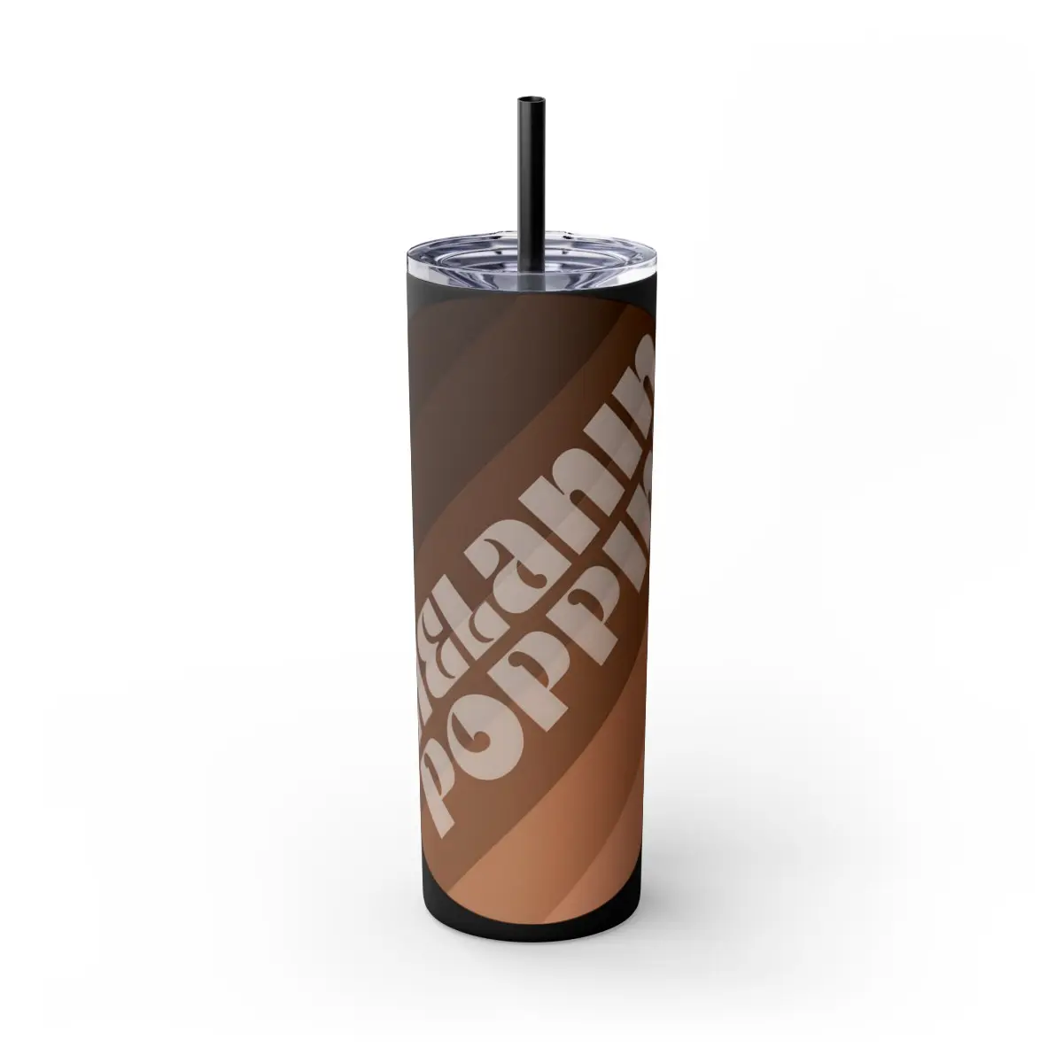 Melanin Poppin' Circle Skinny Tumbler w/Straw (20oz)