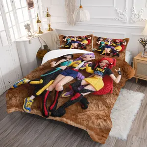 2/3Pcs Vibrant Animated Character Comforter Set, Colorful Digital Print Bedding Set for Kids Room Decor, Cozy and Soft Design, Perfect for Playful & Stylish Sleep Spaces, Pillowcase No Filler
