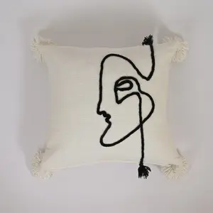Small black lady pillow Handmade - Embroidered Moroccan