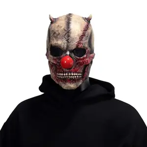 Misfits mask,halloween festivity,pumpkin ghost,Realistic Wrinkled Face Halloween Prop,Horned Devil Halloween Mask with Hood,horror masks,halloween skull mask,movie cosplay,men woman party,halloween costume mask,spooky party mask,Vintage Horror Devil Mask