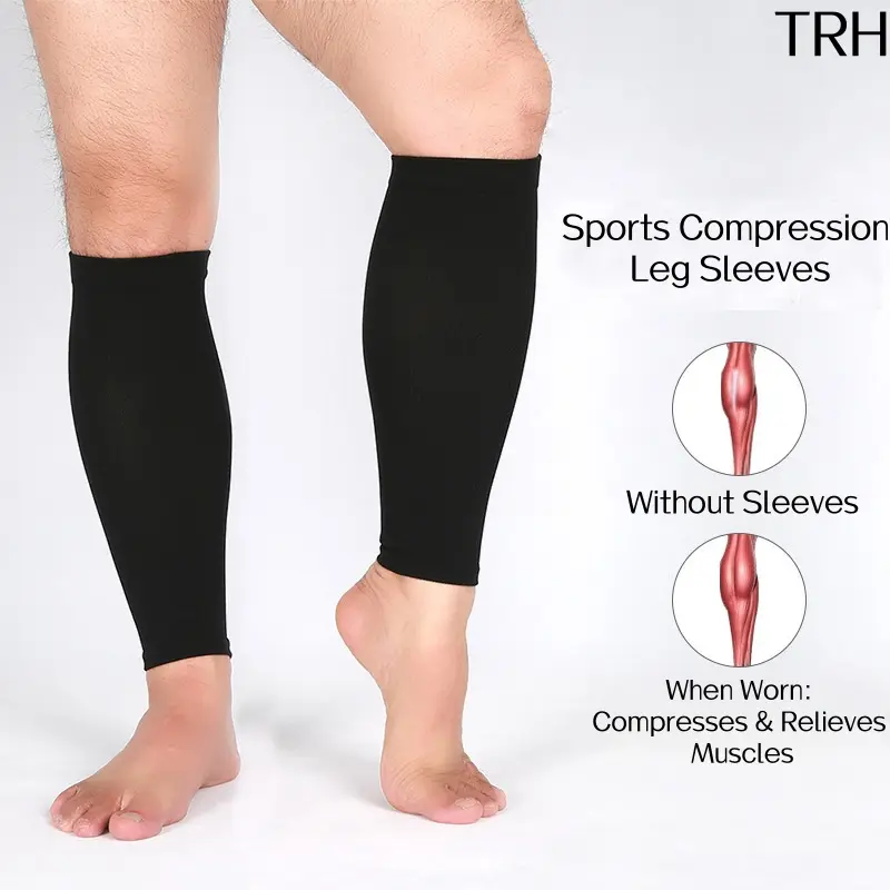 Graduated Compression Calf Sleeves for Men-Women - High Elastic Sports Leg Support, Breathable, 20-30mmHg, Ergonomic Contoured Fit, Anti-Slip Top Cuff for Outdoors Running, Cycling, S, Workout, Graduated Pressure, High Elastic Vertical Rib Fabric