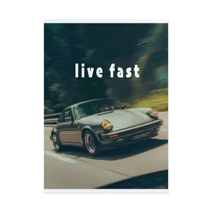 "Live Fast" Porsche Poster