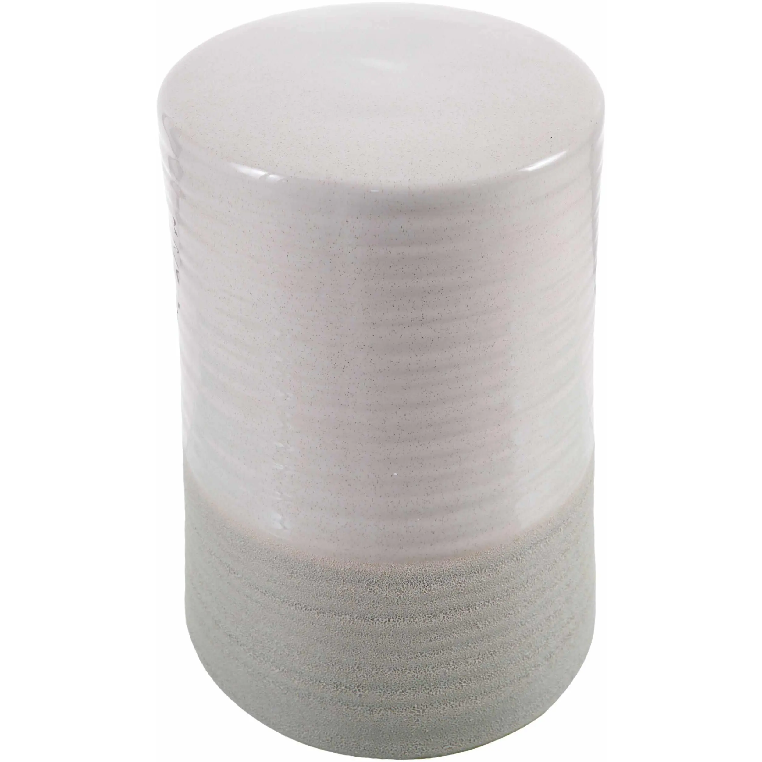 Neril Beige Minimalist Cylindrical Ceramic Outdoor Garden Stool