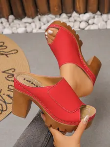 Summer New Vintage Thick Sole Chunky Heel Sandals, Comfortable Stylish Waterproof Platform, Lightweight Anti-Slip Wear-Resistant