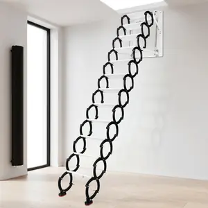 Pull Down Attic Ladder Anti-Slip Step Attic Telescopic Staircase for Home Indoor
