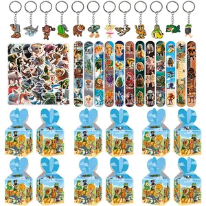 Brainrot Tralalero Tralala Funny Animal Series Birthday Party Gift Decoration Set includes 12 bracelets, 12 keychains, 12 candy boxes, and 50 fridge stickers. It can be given to guests at the party and is the best choice for a party.
