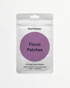 Kind Patches｜ Focus Patches ｜30 Deep Focus Patches:Natural Ingredients & Essential Nutrients - Vegan, 1 Month Pack