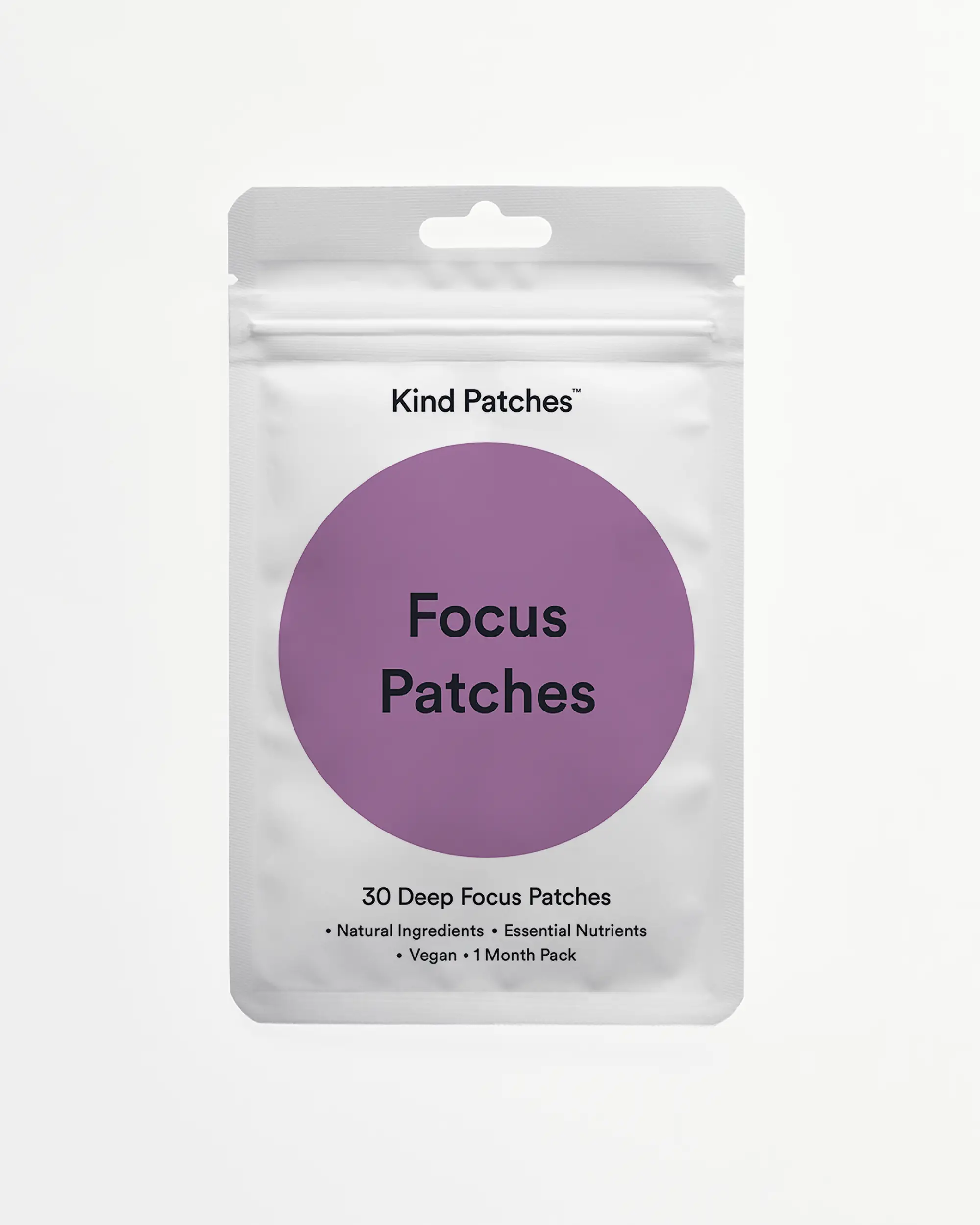 Kind Patches｜ Focus Patches ｜30 Deep Focus Patches:Natural Ingredients & Essential Nutrients - Vegan, 1 Month Pack
