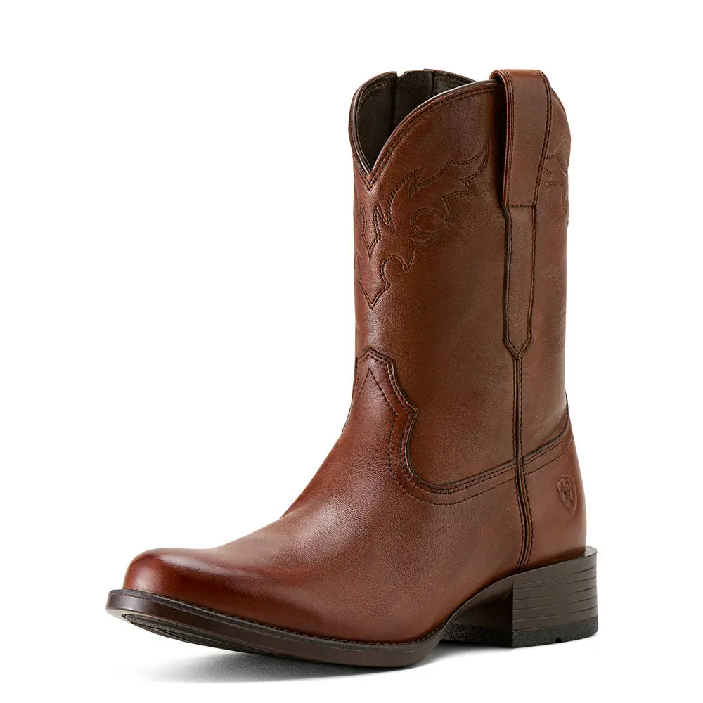 10063982 Ariat Men's Sonoro Roper Toe Western Boot - Cinnamon Brown