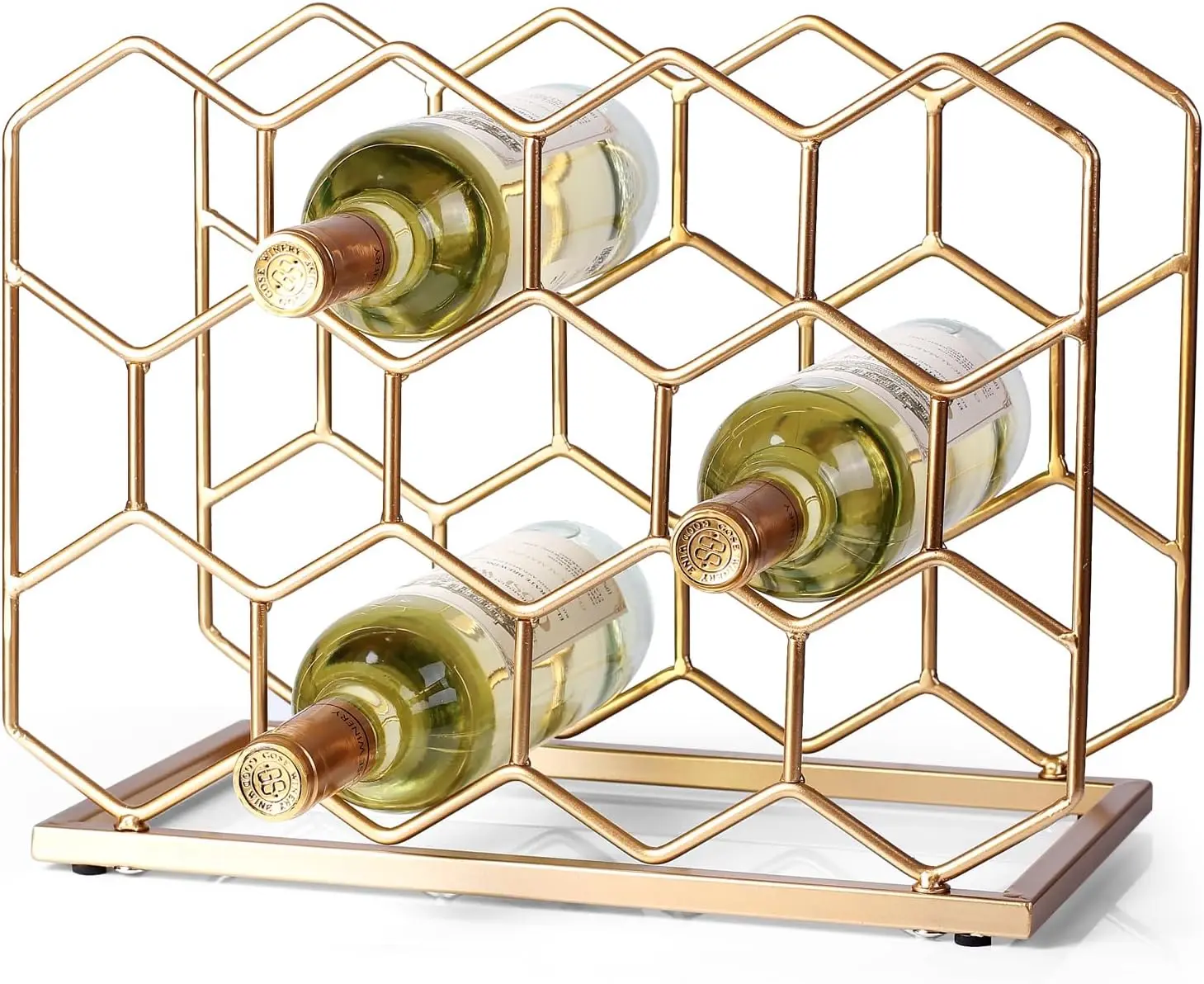 14 Bottle Countertop  Rack - Freestanding Modern  Metal  Rack - Tabletop  Holder Stand for Cabinet, Pantry,  Bottle Storage