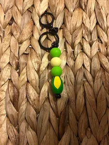 Corn silicone beaded keychain Midwest favorite
