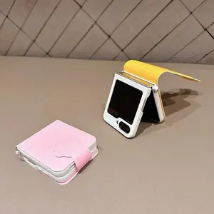 Korean Cute Cat Paw Notebook Phone Case For Samsung Galaxy Z Flip 7 6 5 Leather Plain Shockproof Protective Soft Back Cover