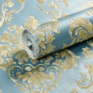 No Glue No Tool, Self-Adhesive 3D European Non-Woven Wallpaper, 53x300cm Thickened Precision Embossed, Easy DIY for Anyone for Accent Wall.