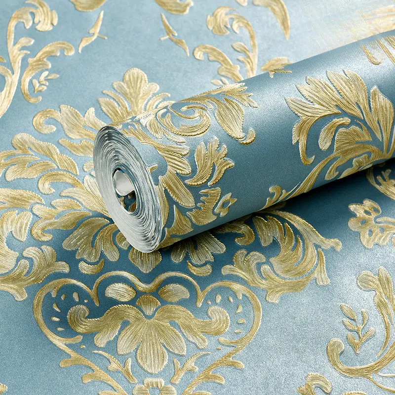 No Glue No Tool, Self-Adhesive 3D European Non-Woven Wallpaper, 53x300cm Thickened Precision Embossed, Easy DIY for Anyone for Accent Wall.