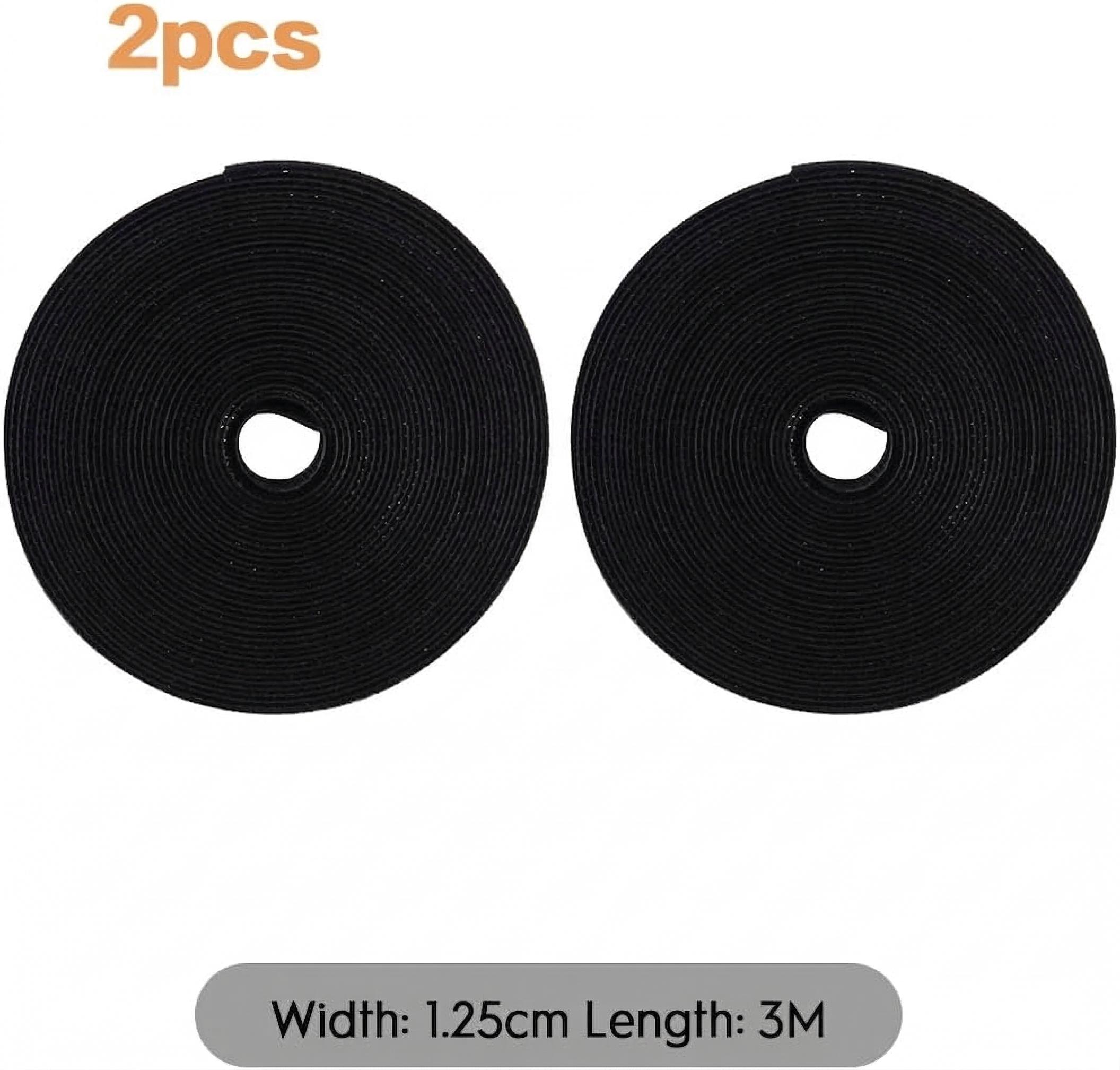 2 Pack Reusable Hook and Loop Cable Ties, Cut-to-Length Self-Gripping Cable Management Straps for Home Office