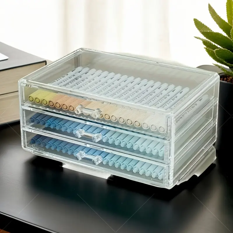 Large Capacity Clear Acrylic Desk Drawer Organizer Multi Compartment For Office School Supplies Pens Markers Tape Storage Home Workspace Stationery Storage Organizer Desk Organizers With Compartments