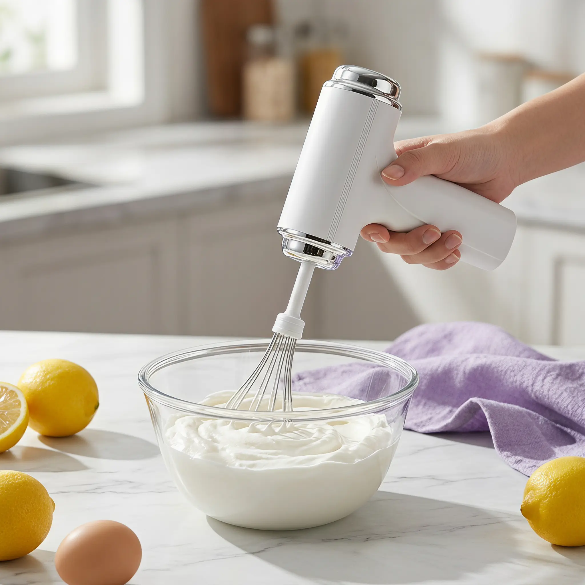 Hand Mixer, Portable Electric Cordless Handheld Mixer, 3-speed Usb Rechargeable for Whipping or Mixing Eggs, Butter, Cream,Kitchen Baking and Cooking