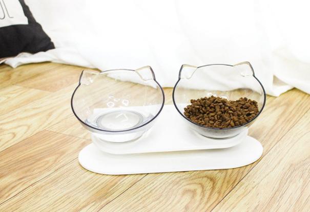 Cat Double Bowl Cat Food Bowl Protects Cervical Vertebra