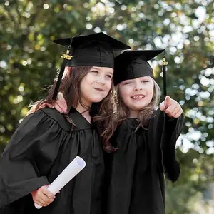 TngHui Small-Size Matte Graduation Gown Sets for Kids Rich in Colors Elegant Graduation Attire for Children's Small Events
