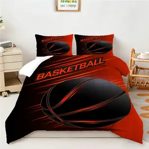 [Comforter Set] 2/3pcs Dynamic Basketball Sports Theme Comforter Set | Twin/Full/Queen/King Bedding Set, Soft Microfiber Bedspread for Boys Room, Modern Bedroom Decor, Athletic Style Bedding Collection, Durable & Breathable for All Seasons.
