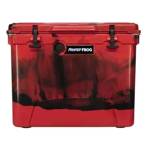 Frosted Frog 60 QT Cooler with Wheels & Telescoping Handle - Red Camo Cooler, 60 Quart