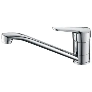 Kitchen Sink Mixer Tap, Caravan Tap, Monobloc Single Top Lever with Long Swivel Spout, Single Handle 360° Swivel