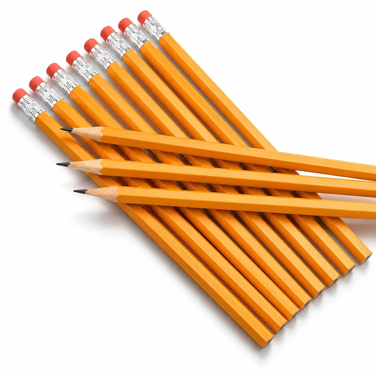 12 Pack HB #2 Pencils, Standard Yellow Graphite Pencils with Eraser Tops, Bulk Wood-Cased School Pencils for Writing, Drawing, Sketching, and Exam Testing, Essential Office Stationery Supplies for Students and Teachers