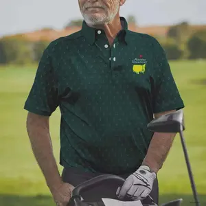 Masters Inspired Golf Polo Shirt Tournament Pattern Design Men’s Lightweight Breathable Casual Outfit