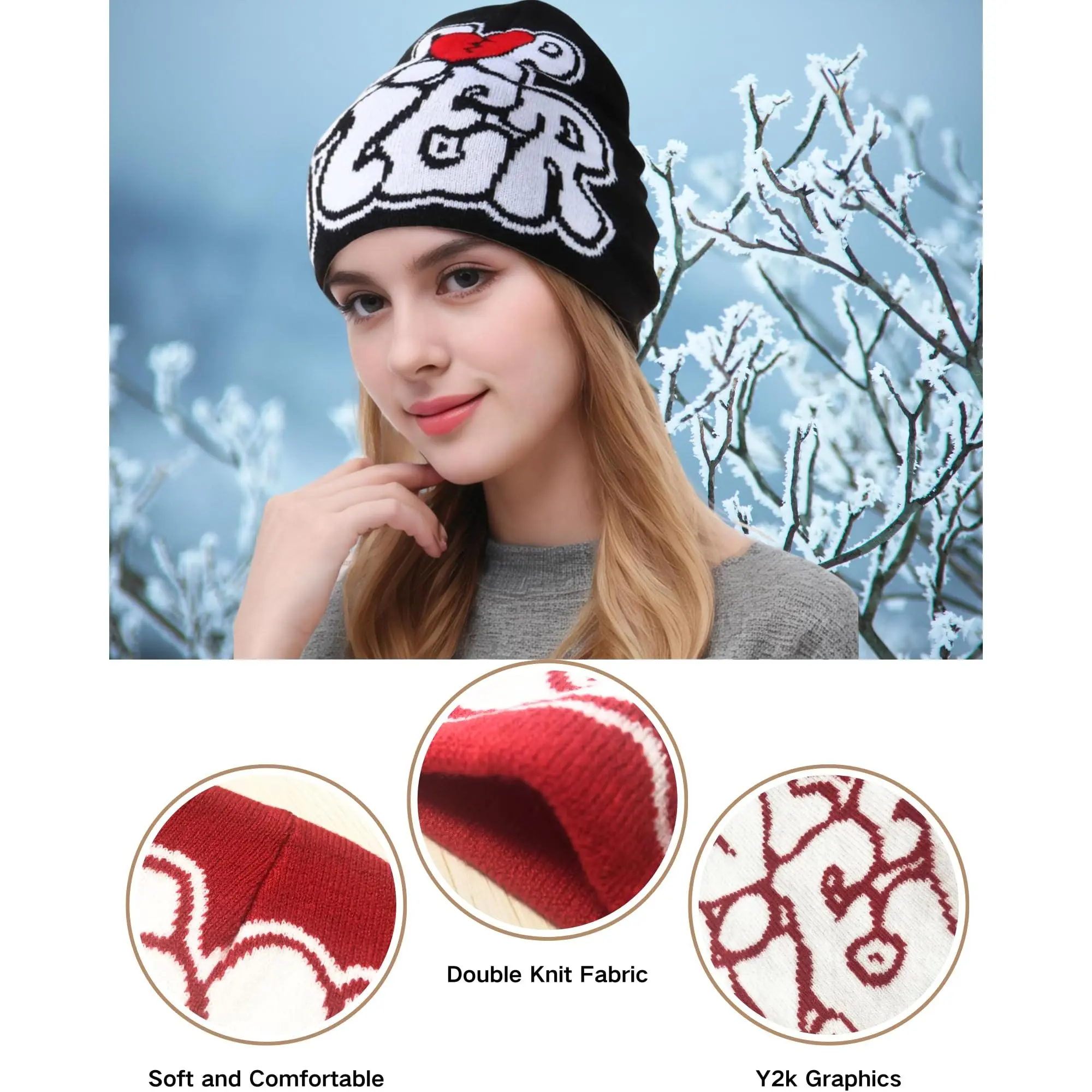 Unisex Y2K Fashion Hip Hop Beanie Cap - Top Tier Cold Knit Hat for