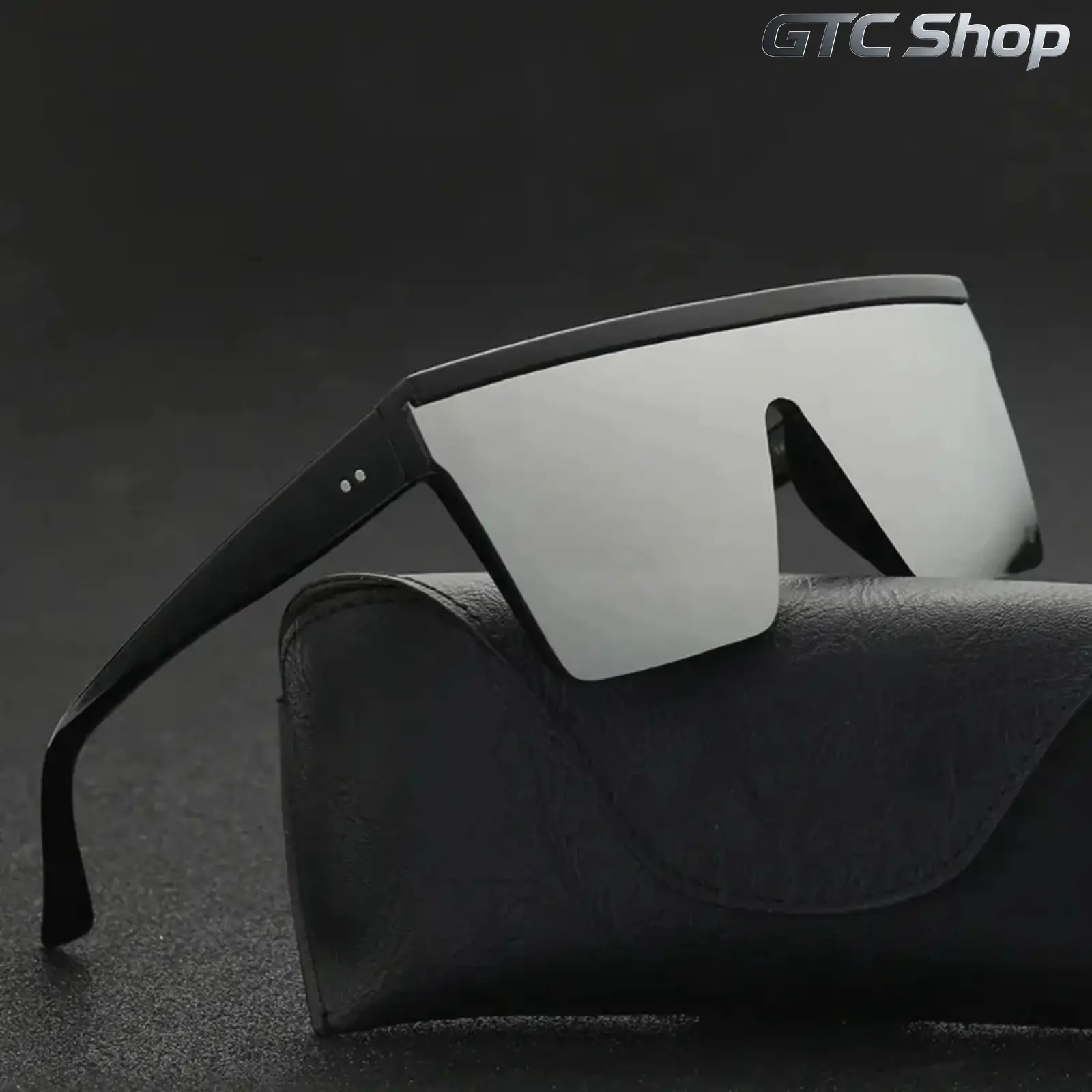 Vintage Flat Top Square Sunglasses for Men & Women, One Piece Gradient Lens Designer Shades, UV400 Protection Trendy Black Fashion Eyewear for Daily Streetwear
