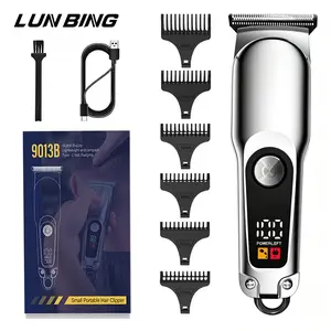 Professional Hair Clippers for Men, Cordless Metal Barber Clippers And Trimmers Set, Rechargeable Clippers, Clippers for Hair Cutting Kit with LCD Display, Zero Gap T-Blade Beard Hair Trimmer, Gifts for Men