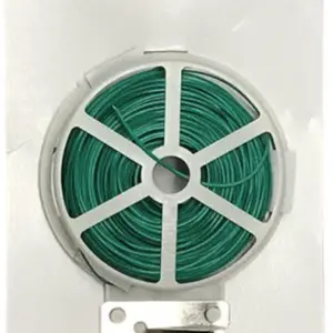 Twist Tie Coil- 164 Feet Steel Wire with PVC Coating for Plant Support and Training