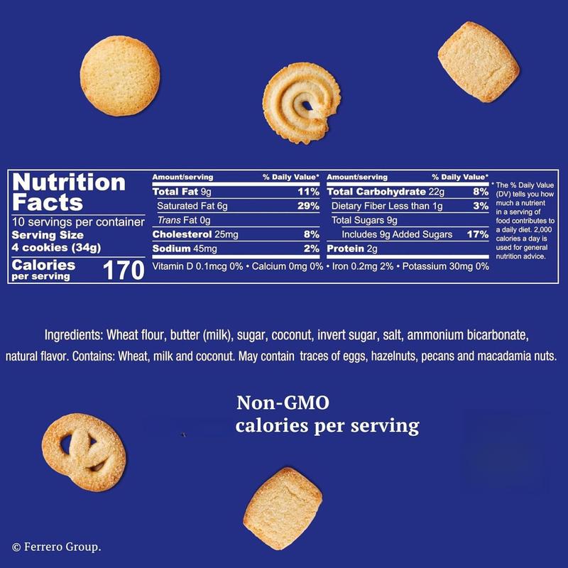 Royal Dansk Danish Butter Cookie Selection, 12 oz Tin – Authentic Assortment of Original Butter Cookies Made with Real Butter, No Preservatives or Artificial Colors, Perfect for Gifting