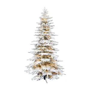 Fraser Hill Farm 9-Ft. Flocked Pine Valley Pre-Lit Tree