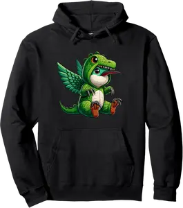 Hummingbird Wearing Dinosaur Costume Halloween Cosplay Pullover Hoodie - Diegoort Shop 32B0F25QK35P